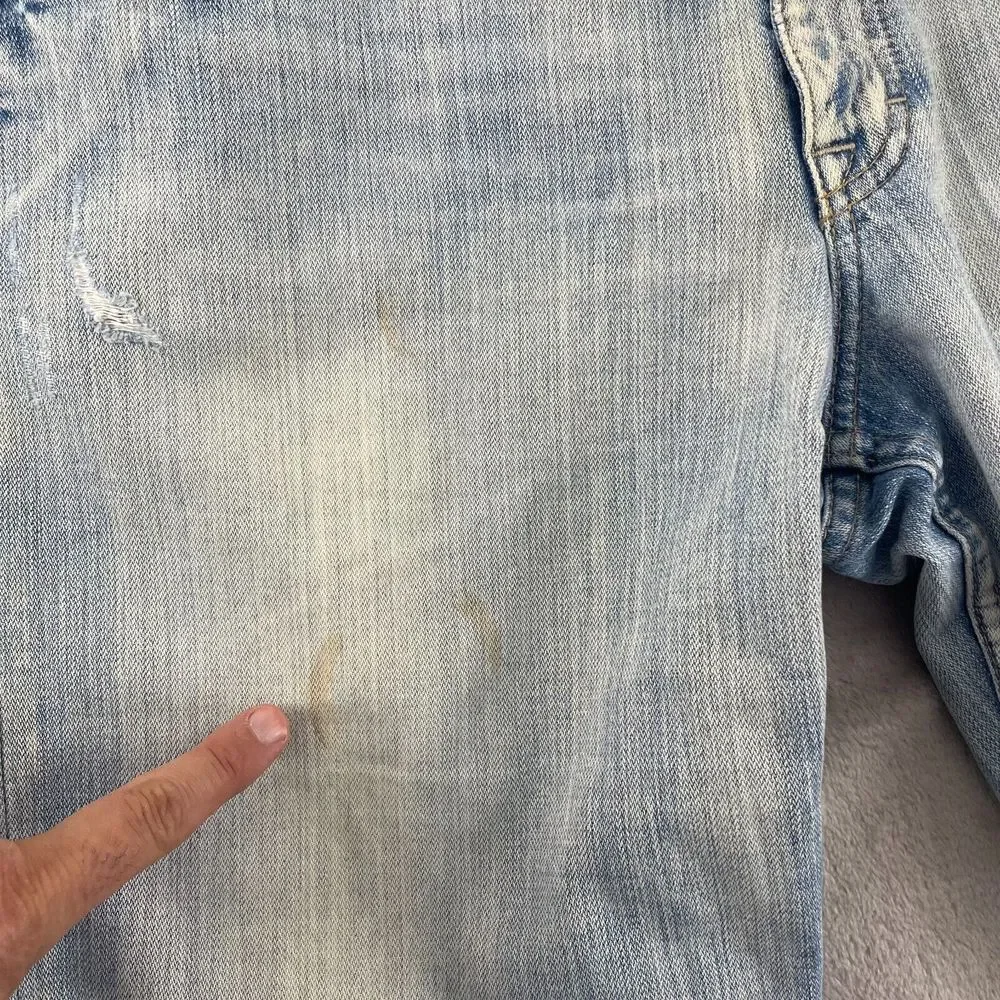 VTG BKE 67Jeans Buckle 36x33 Light Blue Wash Denim‎ Distressed Wide Leg Tyler